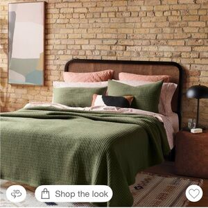 Threshold King Dark Olive Green Jersey Quilt